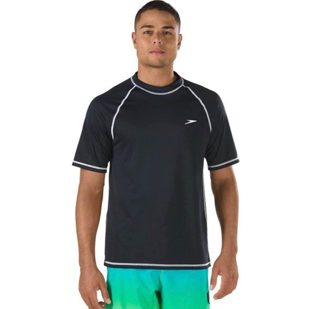 Speedo Men's UPF 50+ Short-Sleeve Rashguard Medium
